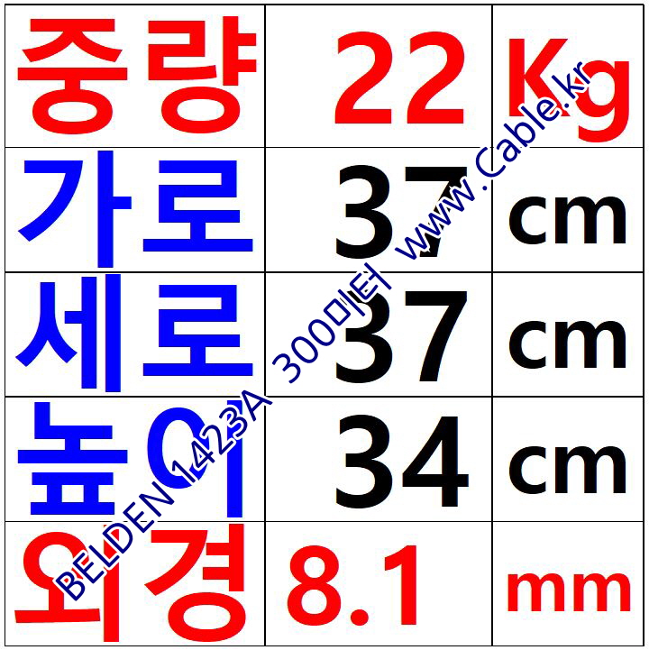 벨덴케이블 1423A BELDEN (Chrome 300m)