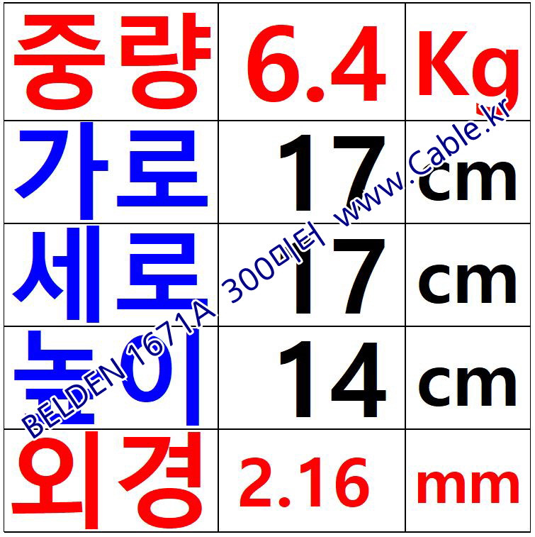 벨덴케이블 1671A BELDEN (TIN 300m)