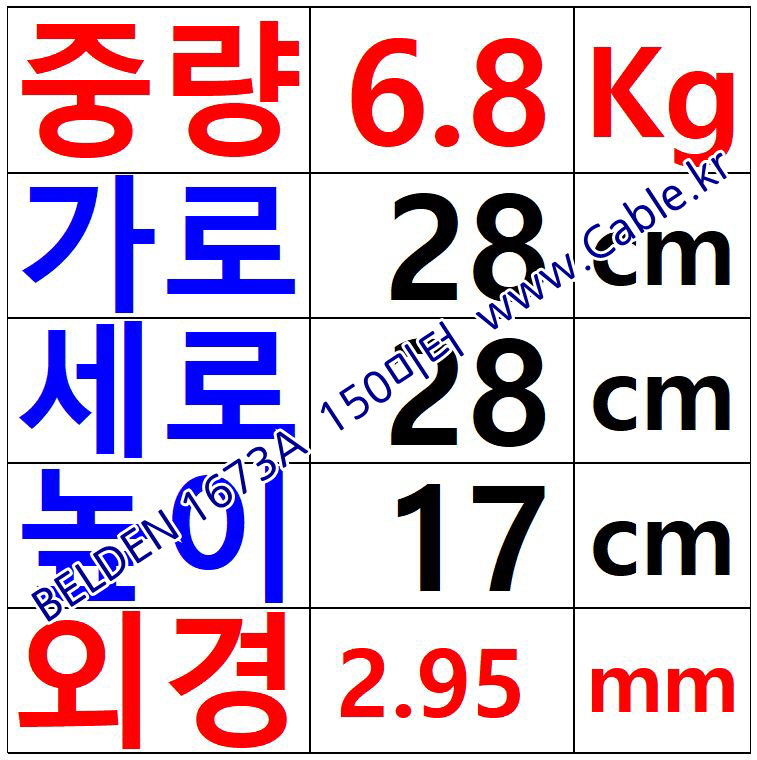 벨덴케이블 1673A BELDEN (TIN 150m)