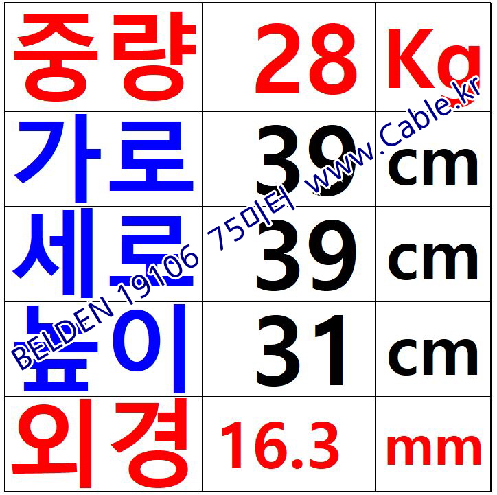 벨덴케이블 19106 BELDEN 파워 (Black 75m)