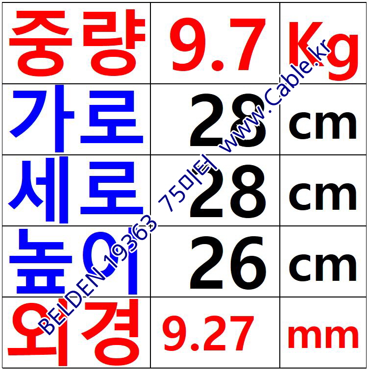 벨덴케이블 19363 BELDEN 파워 (Black 75m)