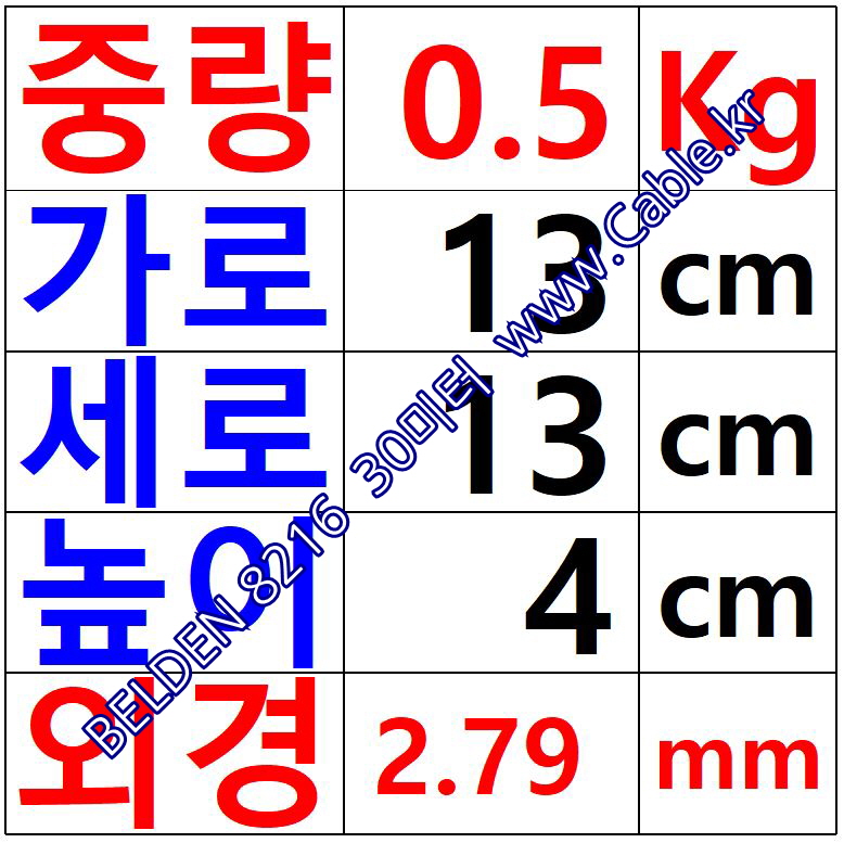 벨덴케이블 8216 BELDEN (Black 30m)