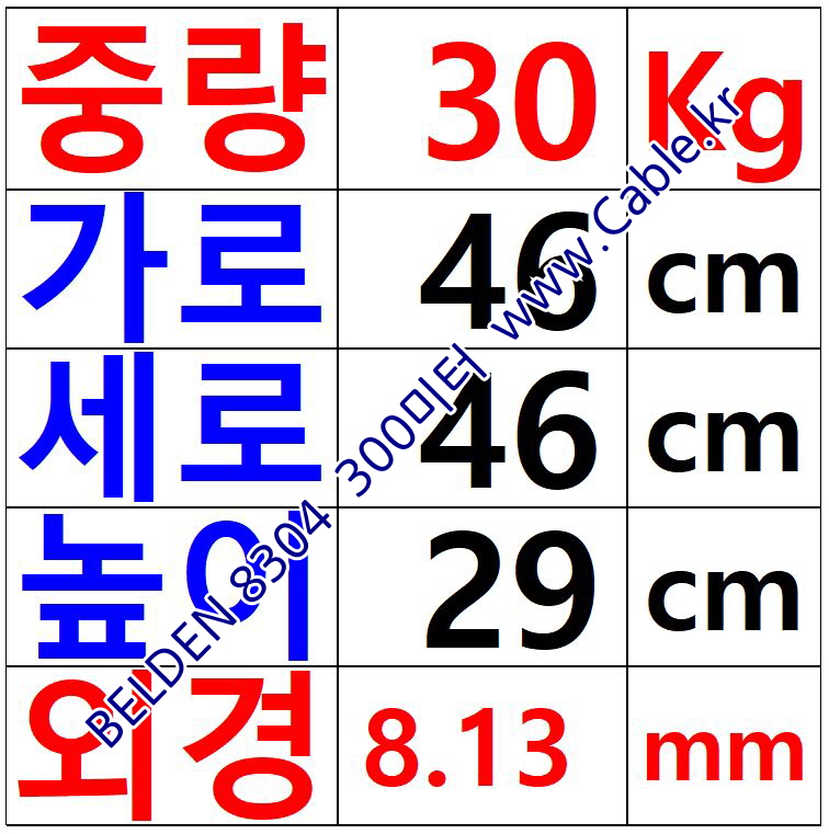 벨덴케이블 8304 BELDEN (Chrome 300m)
