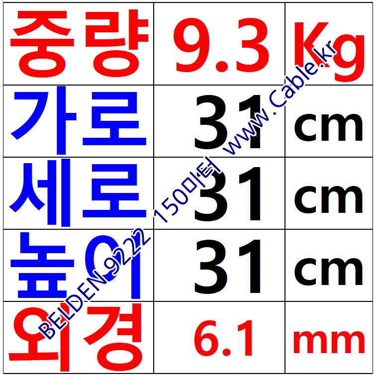 벨덴케이블 9222 BELDEN (Yellow 150m)